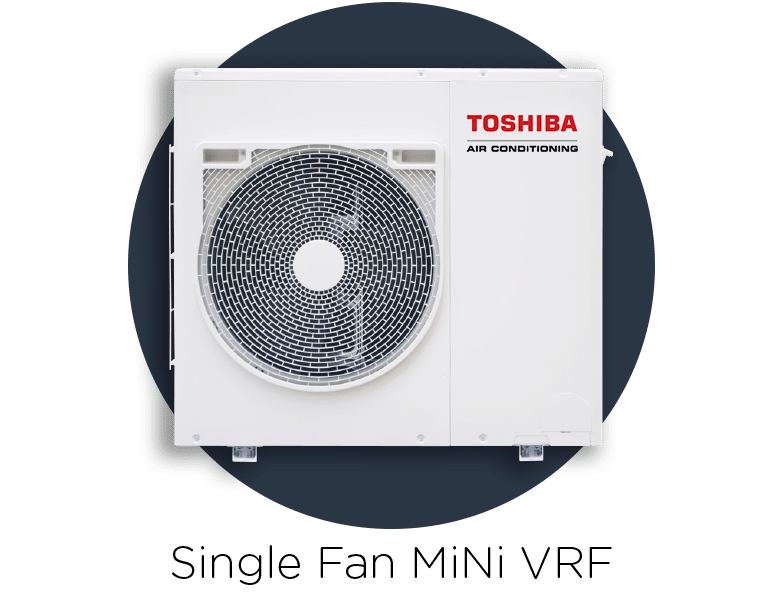 single fan mini vrf with toshiba logo